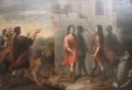 The Origin of Painting by Matias de Arteaga Y Alfaro, oil on canvas, photo (c) Lumi Rațiu, 2026; Queered role: queer intimacy, mirroring, homosociality, male intimacy, subverted artistic canon; gendered iconography, gender non-conformity, queer gaze; Queered guidance: According to the ancient myth, Dibutades, the daughter of the potter Butades of Sicyon, wishing to preserve the likeness of her departing lover, traced the outline of his shadow on a wall by lamplight. Butades subsequently modelled the outline in clay and fired it, giving rise to the legendary origin of drawing and painting. Traditionally, the leitmotif of Origin of Painting is a woman who immortalise the profile shadow of her lover before he is going to join a battle; this is known as The Origin of Painting, The Maid of Corinth or The Corinthian Maid. Here, however, we see two men, the young one painting the portrait of a mature, bearded man. By replacing the conventional female–male pair with two male figures, the composition queers the canonical narrative of the Origin of Painting, inviting alternative readings of intimacy, artistic gesture, and desire.